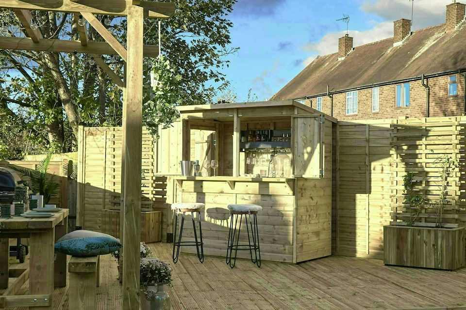image 1 of Forest Garden 6x3 25yr Guarantee Shiplap Pressure Treated - Pent Garden Bar