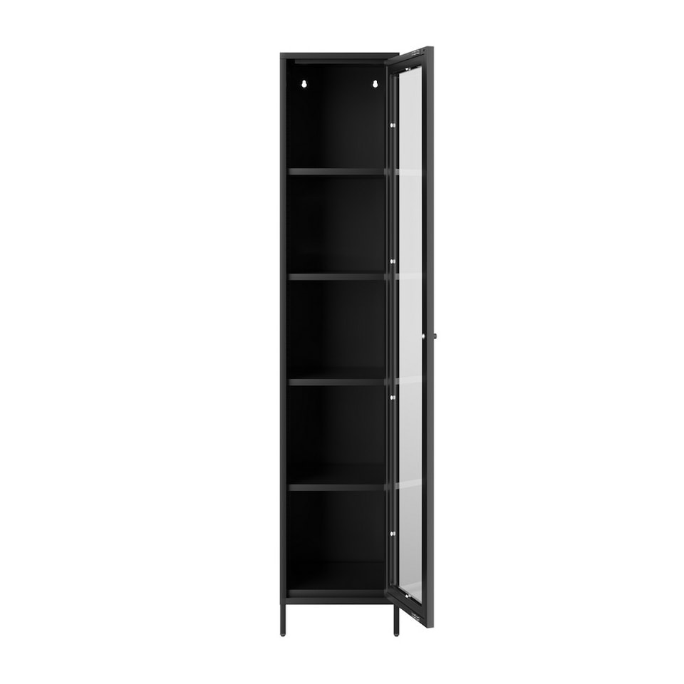 image 1 of Frank Storage Cabinet - Steel/Glass - L35 x W37 x H180.5 cm - Black - Flat Packed