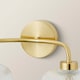 image 6 of ValueLights Amaia Gold IP44 2 Way Clear Ribbed Glass Wall Light | Gold