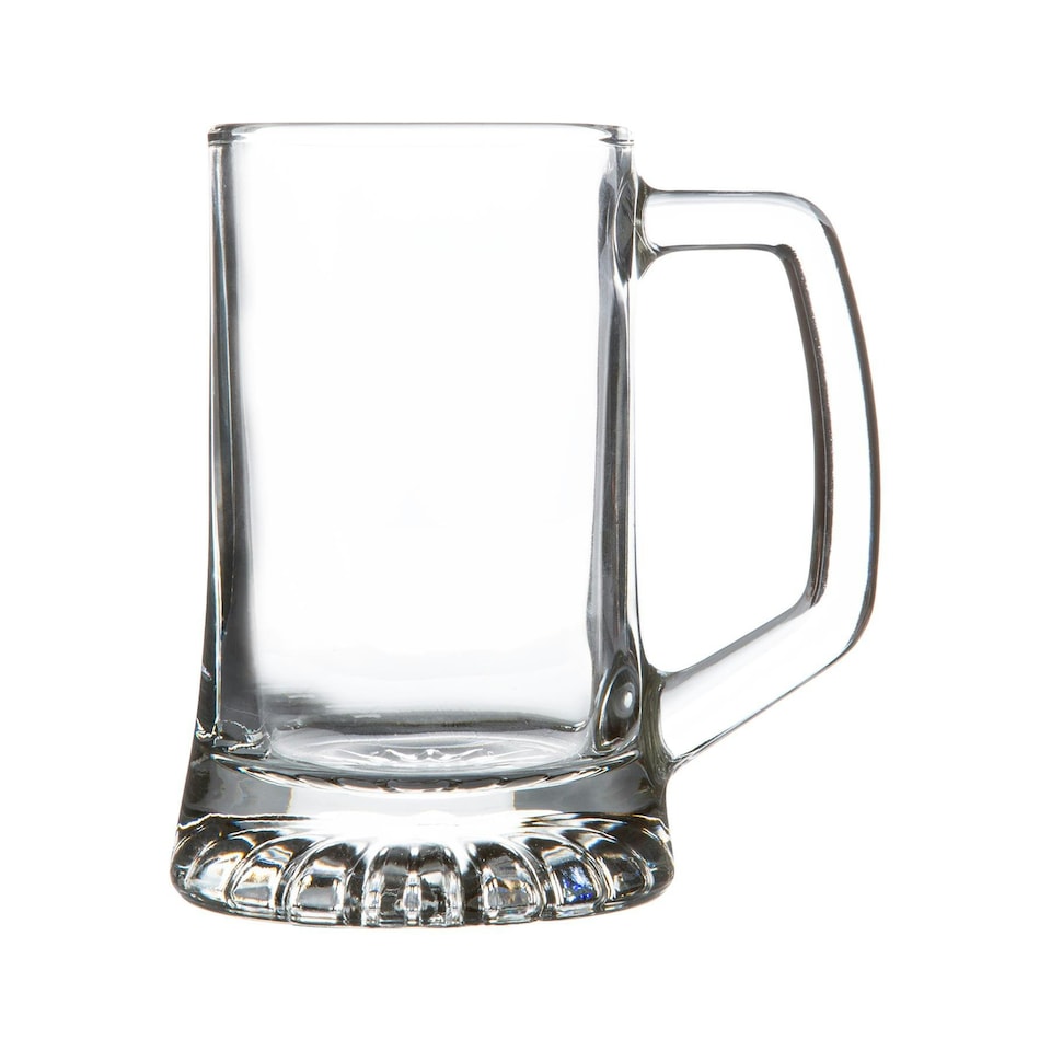 image 1 of Bormioli Rocco Stern Tankard Glass Beer Mugs - 270ml - Pack of 2 Clear