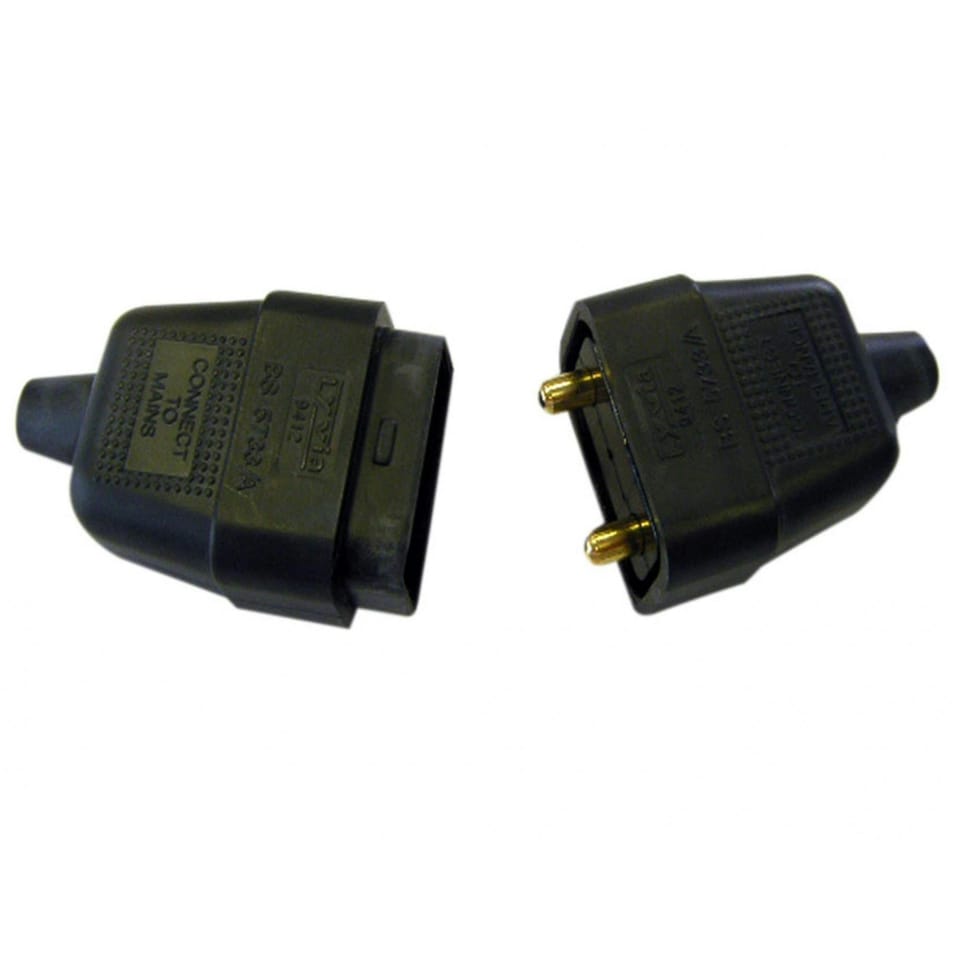 Dencon Rubber Connector Plug - Multi Colour - 2 Pin, 10A, Black