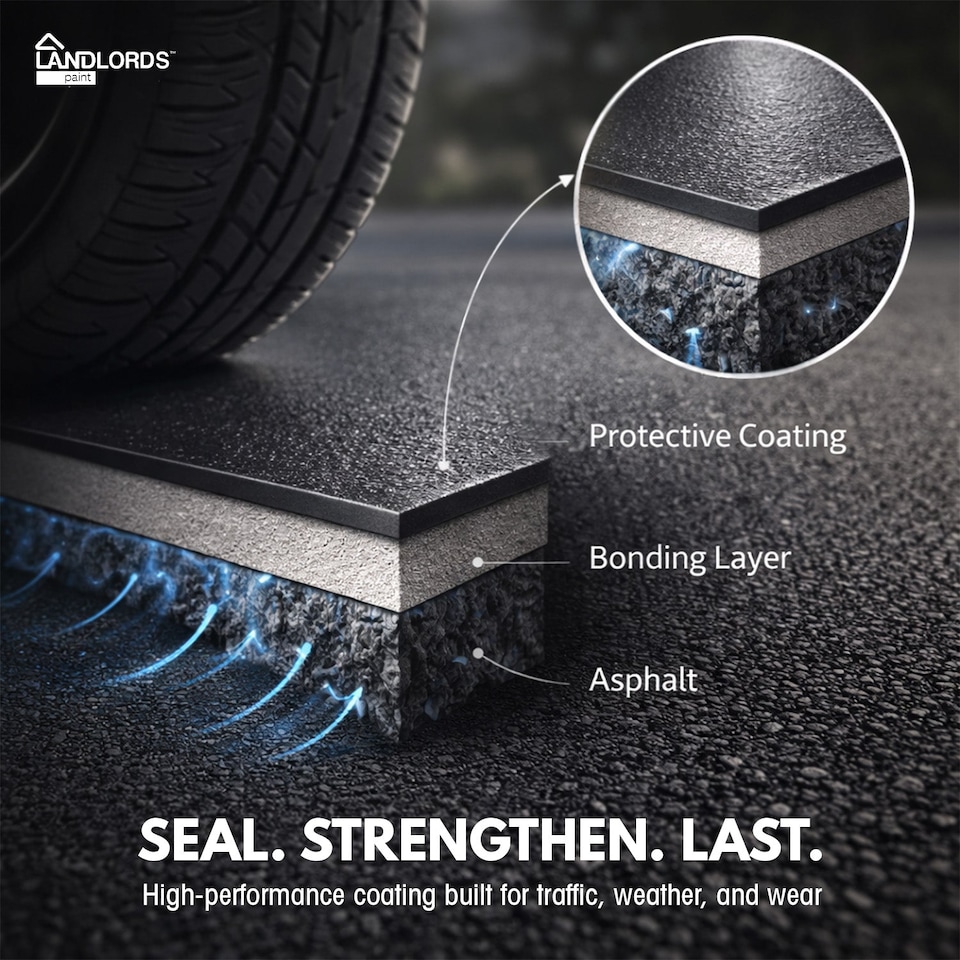 image 1 of Landlords Paint - Tarmac Paint - Restores, Revivies & Protects Driveways & Paths - Black - 5L