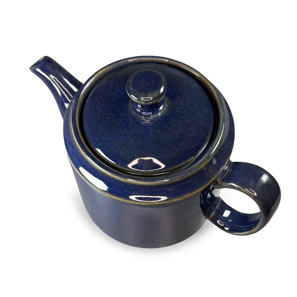 image 1 of Scandi Home Frederiksberg Navy Blue Artisan Glaze Ceramic 1L Infuser Teapot