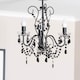 image 3 of ValueLights Viscount 3 Way Black Jewel Chandelier Ceiling Pendant Light | Black