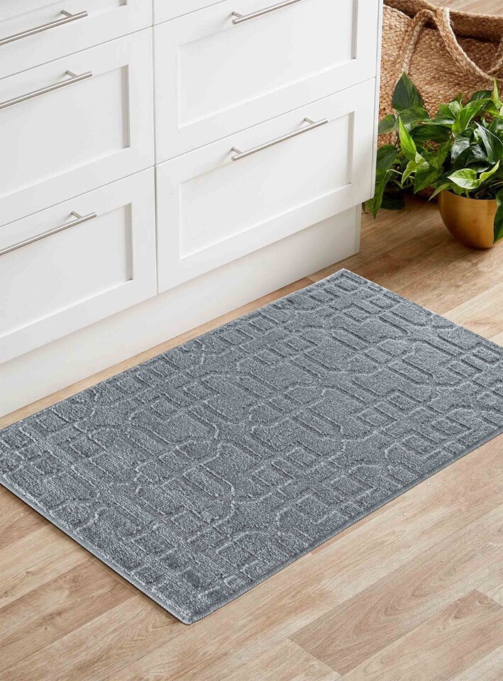 image 1 of Ivy Washable Cubed Trellis Design Anti Slip Doormats -