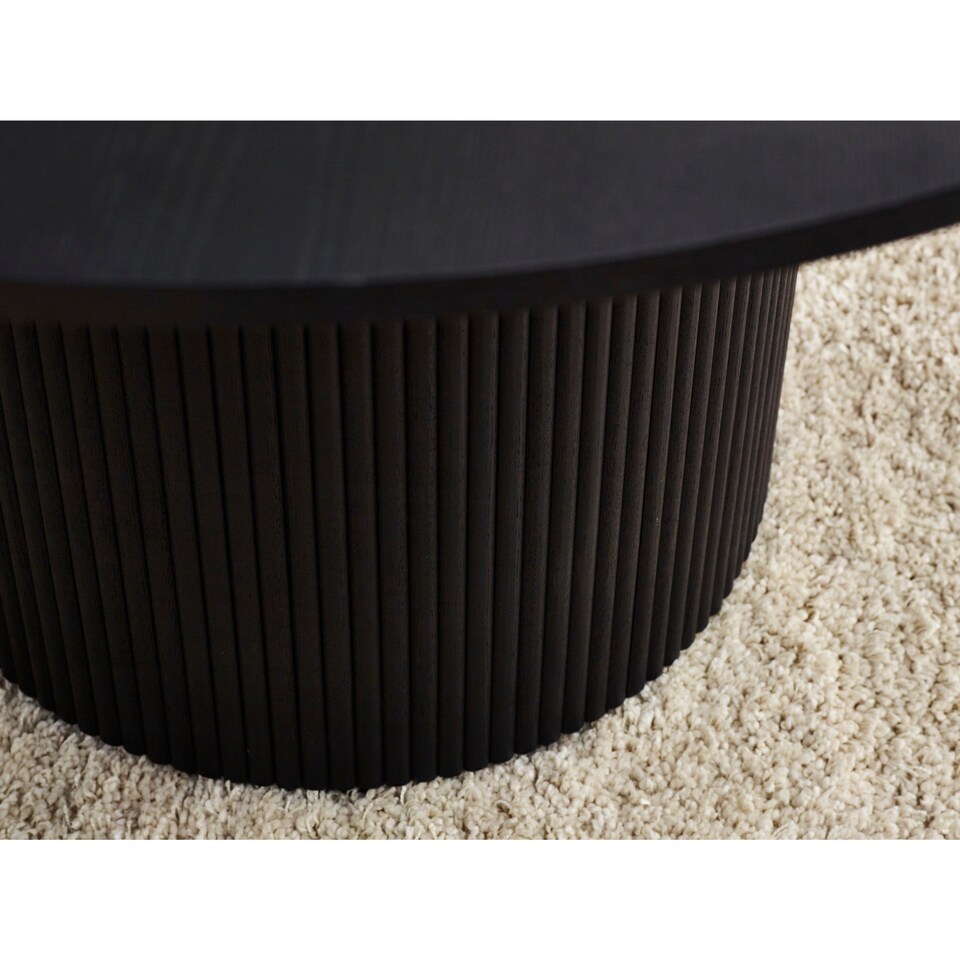 image 1 of Louis Fluted Round Dining Table - Black