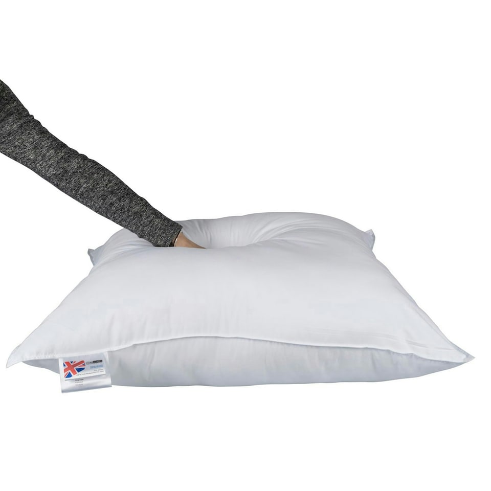 image 1 of Homescapes Goose Feather and Down Euro Continental Square Pillow Pair - 80cm x 80cm (32"x32") White