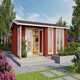 image 1 of Brighton 70-Log Cabin, Wooden Garden Room, Timber Summerhouse, Home Office - L580 x W430.8 x H241.81 cm Red