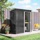 image 8 of Outsunny 5 x 3ft Garden Storage Shed with Sliding Door and Sloped Roof, Lean to Outdoor Equipment Tool Shed for Garden, Black