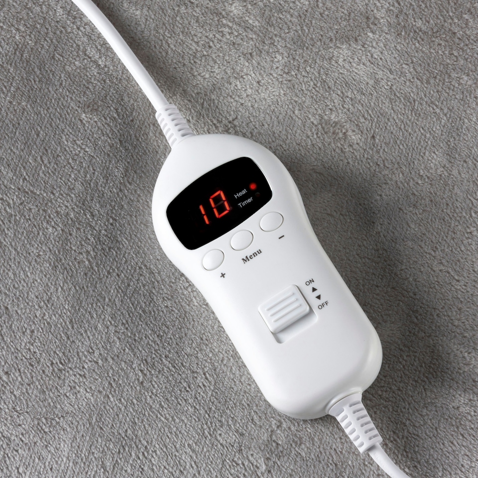 image 1 of Sensio Home Luxury Heated Throw Electric Blanket, Flannel Fleece, 10 Heat Settings & Timer Digital Remote