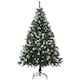 image 1 of HOMCOM 5FT Artificial Christmas Tree with Pine Cones, Holiday Home mas Decoration Automatic Open, Green