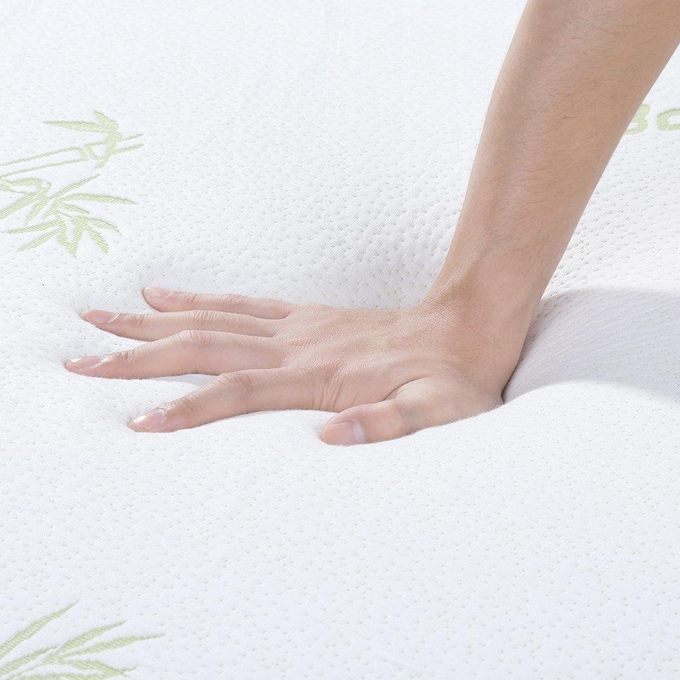 image 1 of Ezysleep Super Soft Bamboo Anti Allergic Memory Foam Mattress Topper 2 Inch | White | White