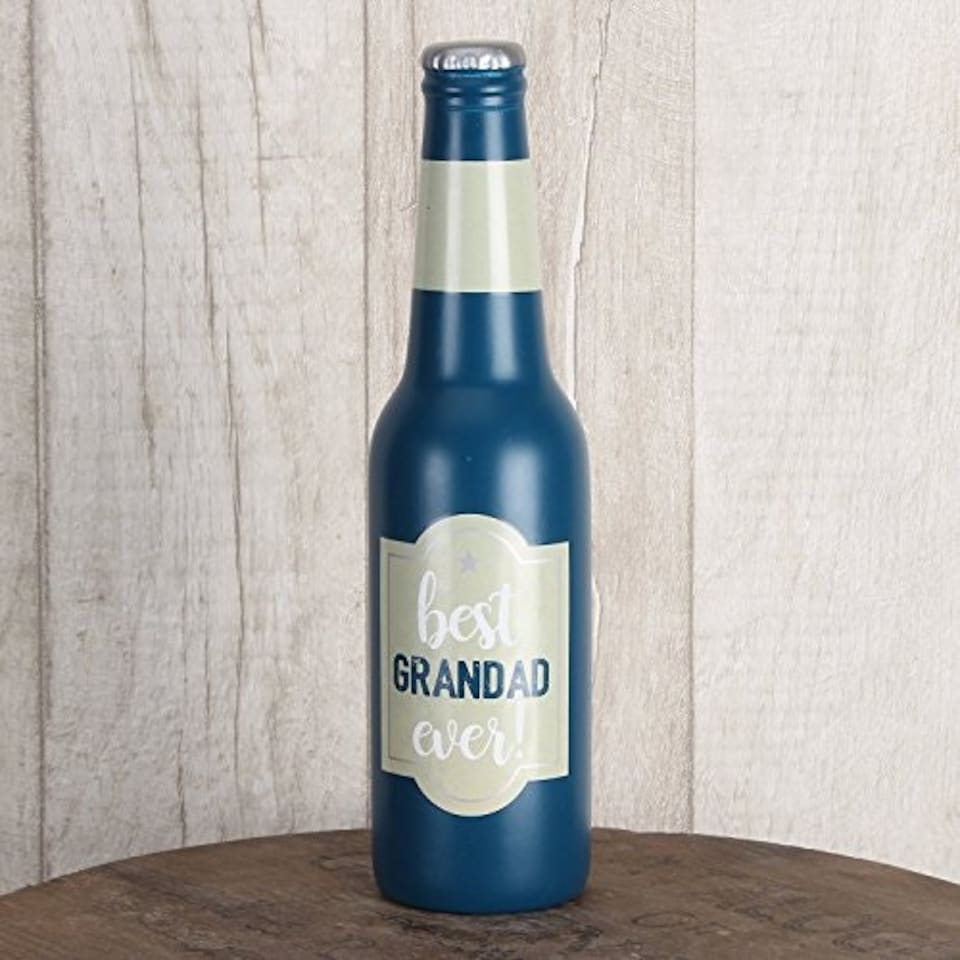image 1 of Best Grandad Ever Beer Bottle Shaped Money Box Gift New