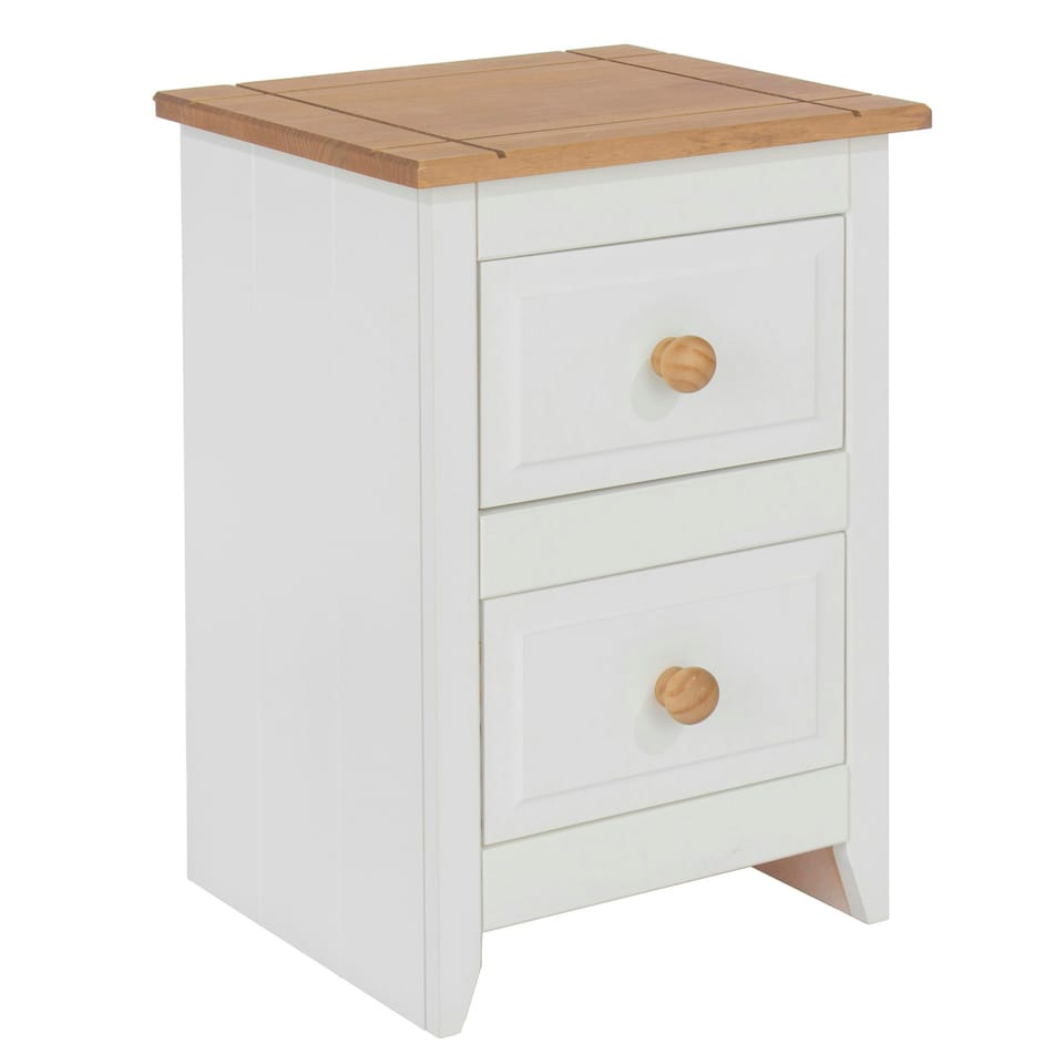 image 1 of Capri, 2 Drawer Petite Bedside Cabinet White