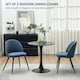 image 4 of HOMCOM Set of 2 Dining Chairs with Shell Backrest and Padded Seat Grey Blue