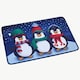 image 1 of 60cm x 40cm Frosty Penguins Fabric Christmas Doormat
