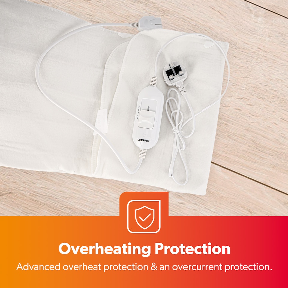 image 1 of GEEPAS Electric Heated Under Blanket 120x135 cm, White