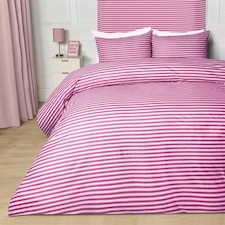 OHS Stripe Embossed Soft Cosy Plush Plump Duvet Cover and Pillowcase Bedding Set Pink | Blush Pink | Single