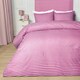 image 1 of OHS Stripe Embossed Soft Cosy Plush Plump Duvet Cover and Pillowcase Bedding Set Pink | Blush Pink | Single