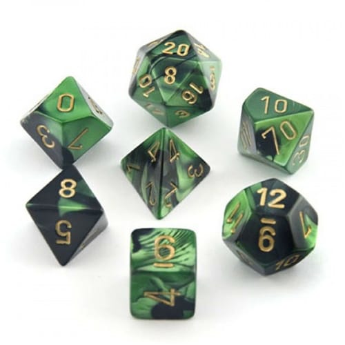 Gemini Poly 7 Set: Black-Green/Gold - Brand New
