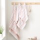 image 4 of Bianca Reversible Stripe Cotton Jacquard Bath Towel | Pink | Blush Pink | Bath towel