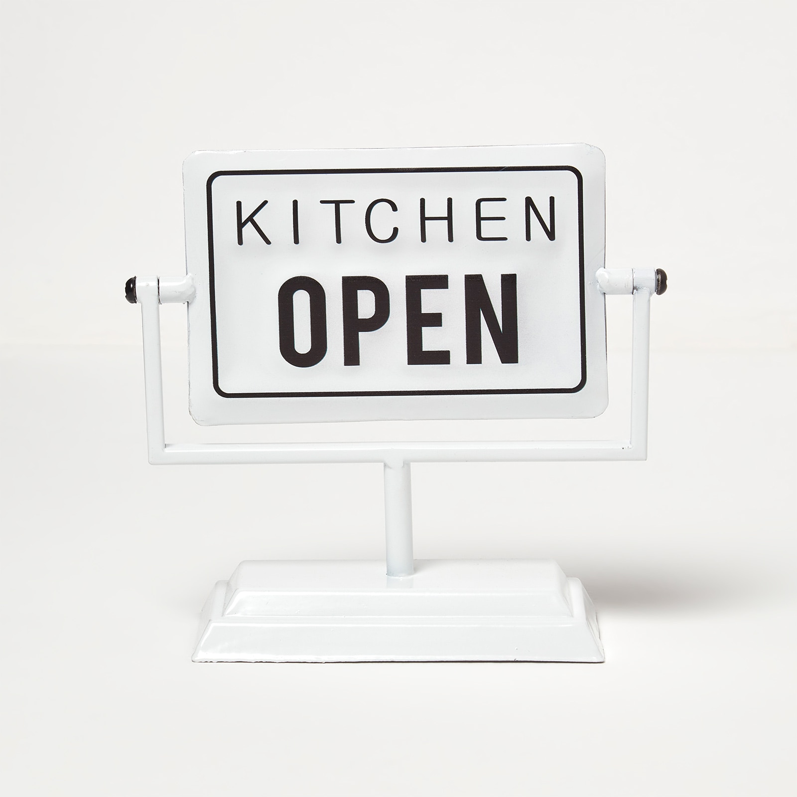 Homescapes Vintage Iron Kitchen Open & Closed Sign Stand in White