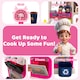 image 5 of COSTWAY Kids Kitchen Playset Corner Play Kitchen with Realistic Sounds-Pink