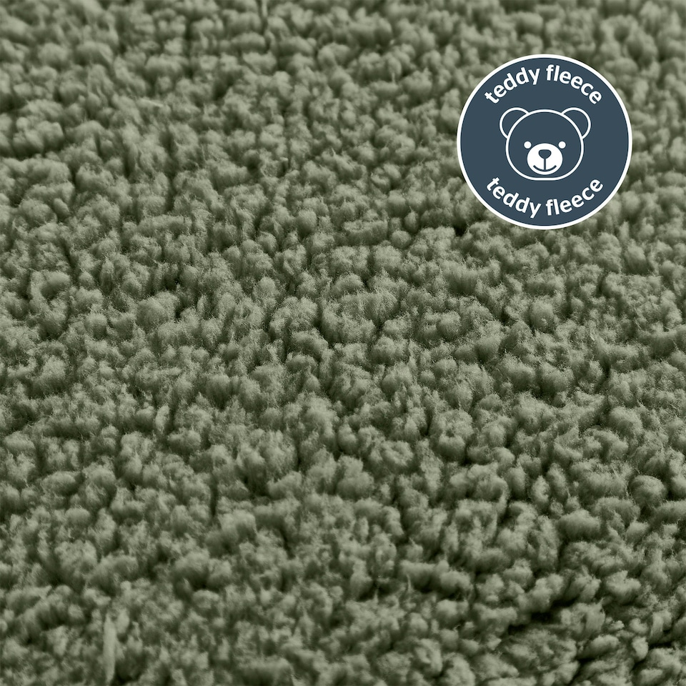 image 1 of Silentnight Teddy Fleece Fitted Sheet, Sage Green, King