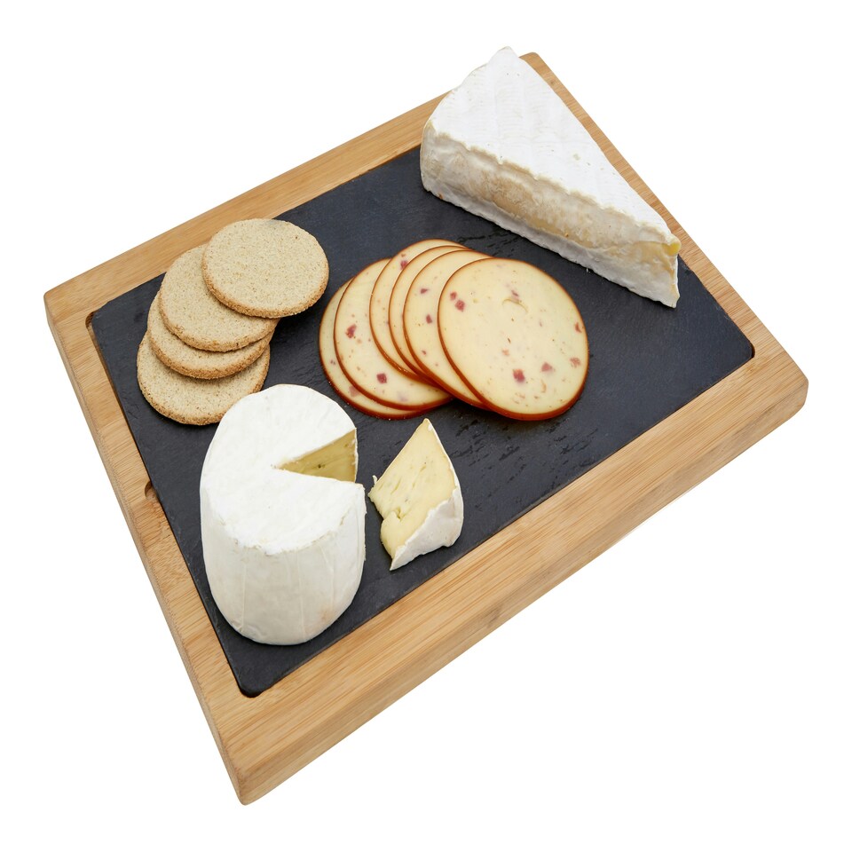 image 1 of Kora Acacia Wood And Slate Serving Board Grey
