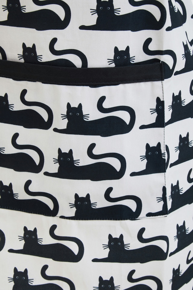 image 1 of Orsina Black & White Kitchen Apron with White Neck, Cooking Apron for Men. Women, Apron with Stripe Pattern Design