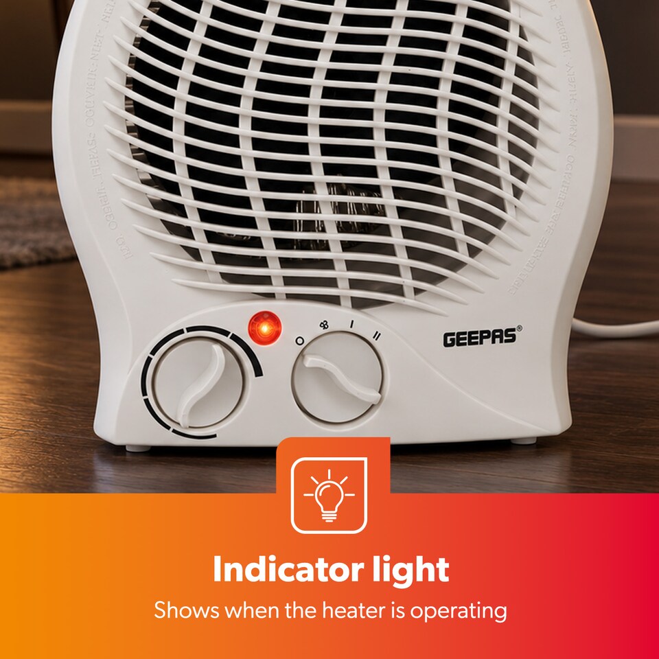 image 1 of GEEPAS Portable Fan Heater With 2 Heat Settings 2000W White