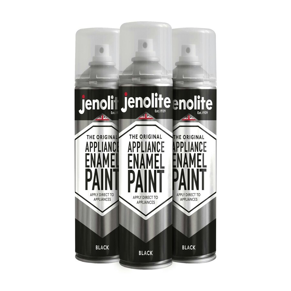 Jenolite Appliance Enamel Paint - Black - 400ml - 3-Pack