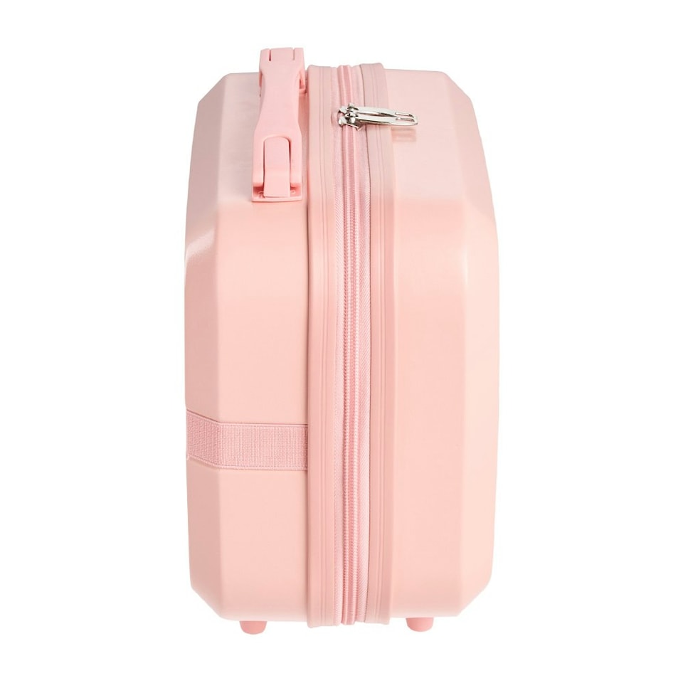 image 1 of Living and Home Lightweight Portable Hard Shell Travel Cosmetic Case, Pink Pink | Personal Item