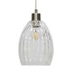 image 3 of First Choice Lighting Set of 2 Birch Clear Fluted Glass with Satin Nickel Pendant Fittings Silver | Clear
