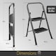 image 7 of Futura 2 Step Ladder Grey, Heavy-Duty Steel Folding Home DIY Step Stool with Wide Non-Slip Steps & Anti Slip Feet 150kg Capacity
