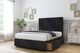 image 4 of Sloomy Lisbon Black Naples Divan Bed Base No Drawers With 26 Inch Strutted Headboard & 12 Inch Matching Footboard | Black | Black | Super King | 1