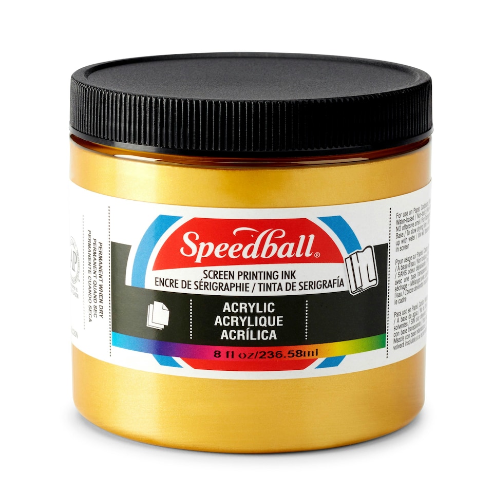 image 1 of Speedball Acrylic Screen Printing Ink, Gold, 8oz