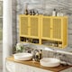image 6 of Wooden Bathroom Wall-Mounted Storage Cabinet Organiser Natural Brown Brown