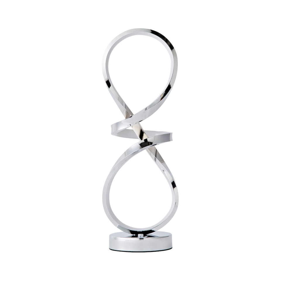 image 1 of ValueLights Infinity Swirl Integrated LED Touch Dimmer Table Lamp | Silver