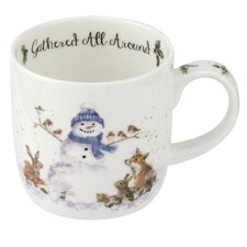 Wrendale Designs Gathered All Around Snowman 300ml Fine Bone China Mug