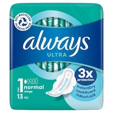 Always Ultra Sanitary Towels Day & Night (S3) Wings x 36 (117g) (Pack of 4)