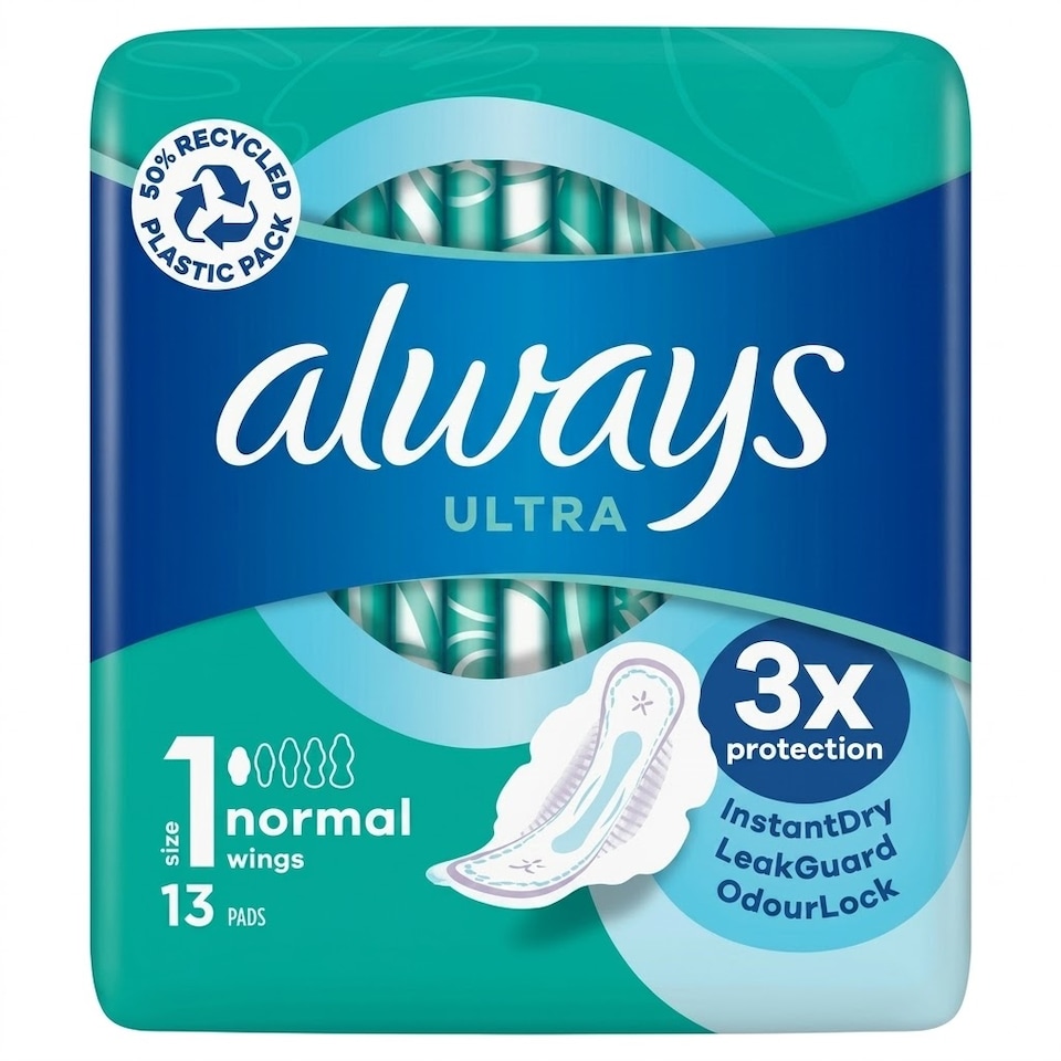 Always Ultra Sanitary Towels Day & Night (S3) Wings x 36 (117g) (Pack of 4)