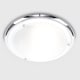 image 3 of ValueLights Flat Chrome Opal Glass IP44 Bathroom Ceiling Light and Bulb