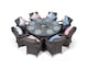image 3 of Arizona Round 8 Seater Rattan Dining Set with Ice Bucket Drinks Cooler | Grey | Grey