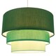 image 2 of Contemporary Round Triple Tier Forest Green Cotton Fabric Pendant Light Shade | Green