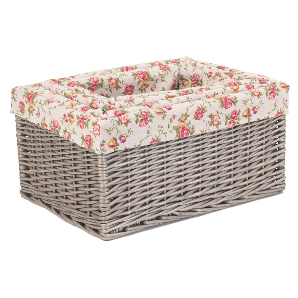 image 1 of Wicker Antique Wash Garden Rose Willow Storage Baskets Set of 4 | Multi | Garden Rose | Not provided