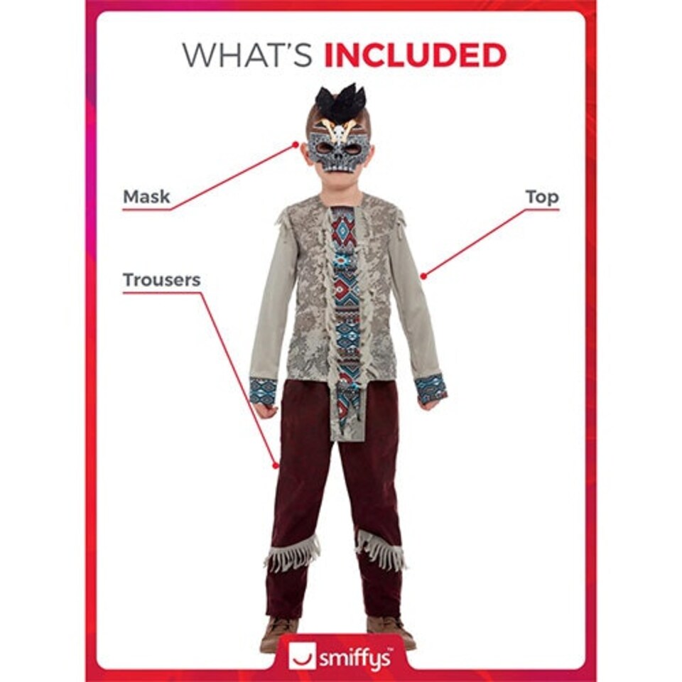 image 1 of Dark Spirit Warrior Fancy Dress Costume Kids Unisex Small - Age 4-6