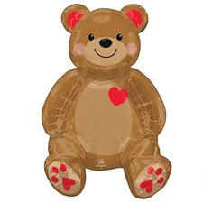 Teddy Bear Sitting Air Fill Foil Shaped Balloon 51cm / 20 in | Brown