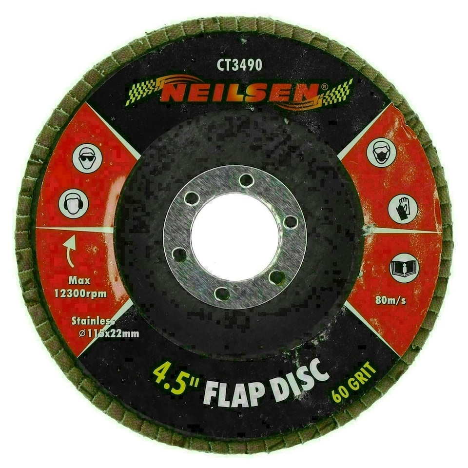 image 1 of 60 Grit Flap Discs Sanding Grinding Rust Removing For 4-1/2" Angle Grinders 20pc