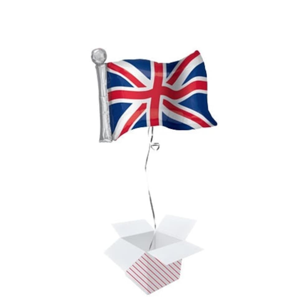 Great Britain Flag Helium Foil Giant Balloon - Inflated Balloon in a Box